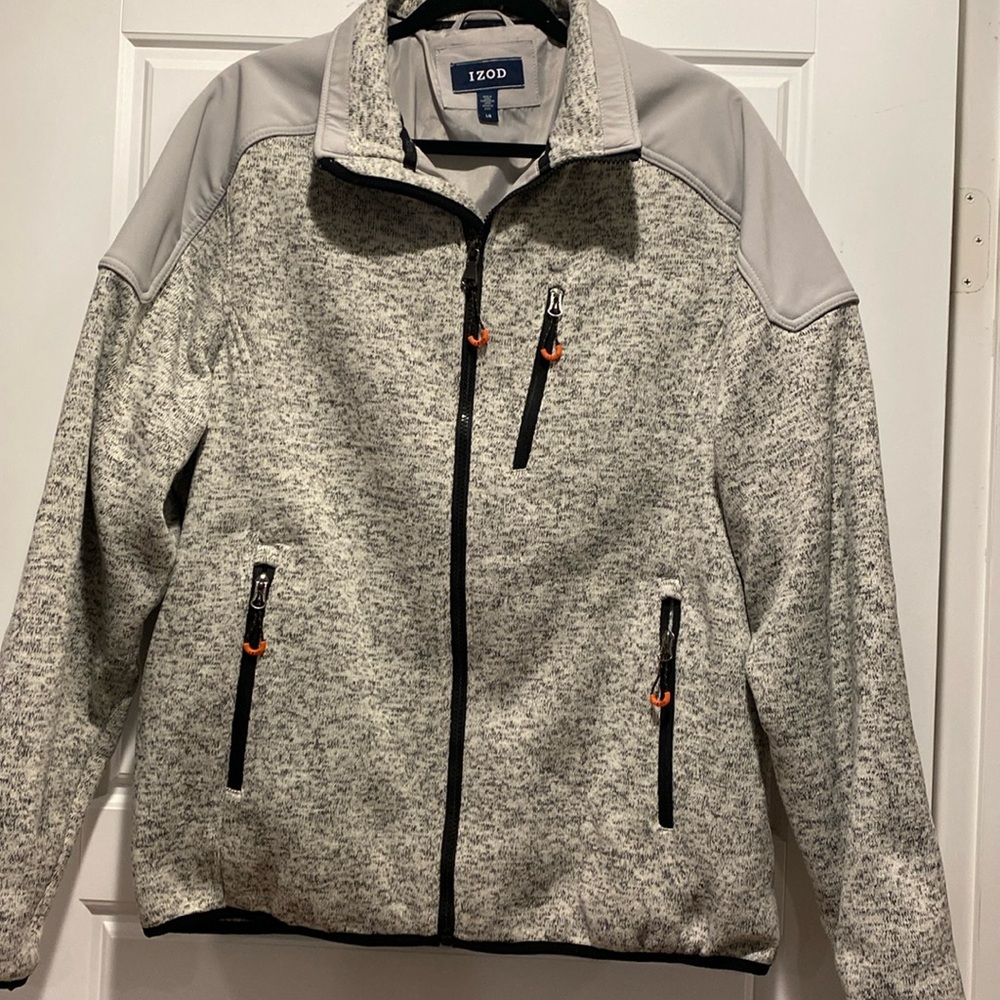 Izod size large grey tweed lined jacket